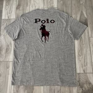 Polo Ralph Lauren Men's Sz 3XLT Buffalo Check Plaid Big Pony Gray T-Shirt NWT
